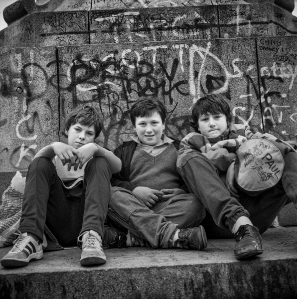 Children sat on Queen Victoria Statue, Boulevard - Blackburn - A Town and its People by Christopher John Ball