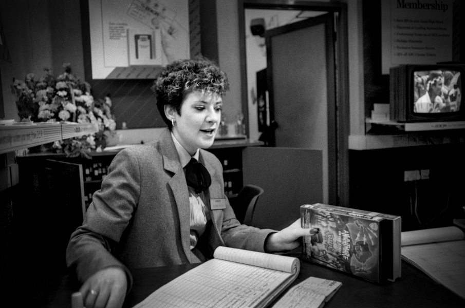 Woman at DER TV Rental Shop - Blackburn a Town and its People Photographic Study