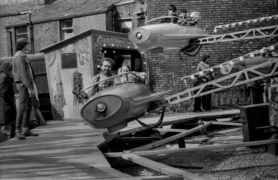 Father And Children Riding Easter Fair - Blackburn a Town and its People Photographic Study