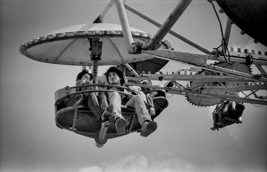 Young Couple Riding Easter Fair - Blackburn a Town and its People Photographic Study