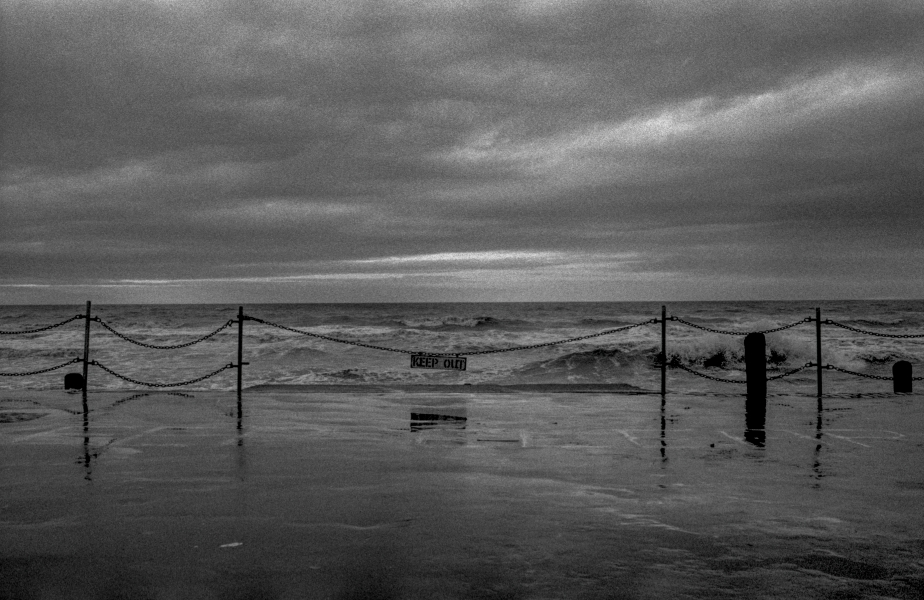 Keep Out, Stormy Day, North Beach, Blackpool 1988 From British Coastal Resorts - Photographic Essay by Christopher John Ball