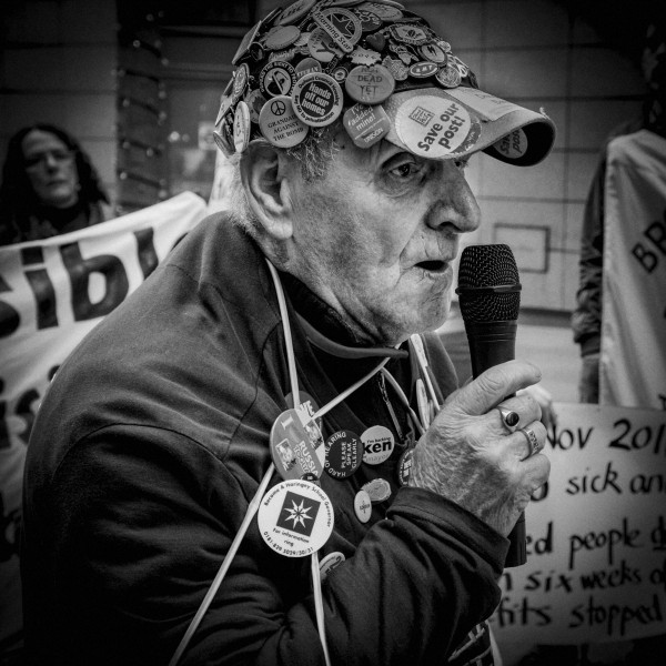 Demonstration by disabled people and carers outside ATOS offices, London 19th February 2014