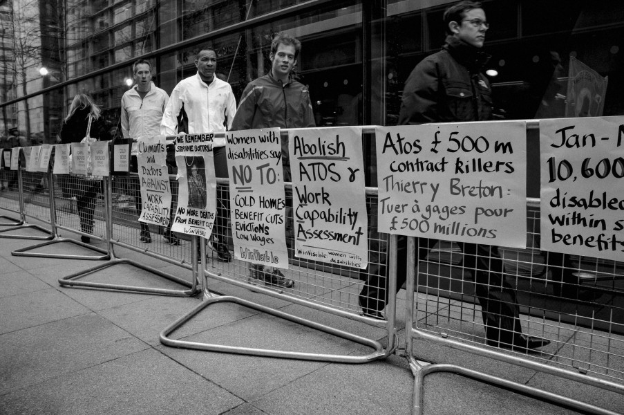 Part Two of Demonstration by disabled people and carers outside ATOS offices, London 19th February 2014