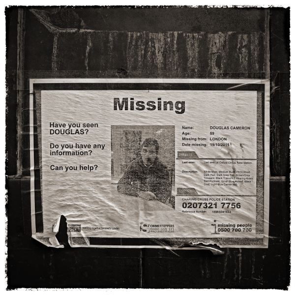 Missing Poster from Discarded a Photographic Essay by Christopher John Ball Photographer and Writer