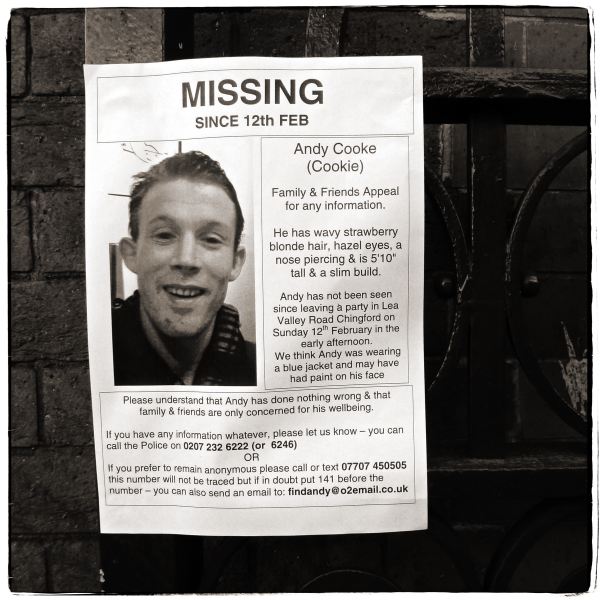 Missing Poster - from Discarded - a Photographic Essay by Christopher John Ball Photographer and Writer