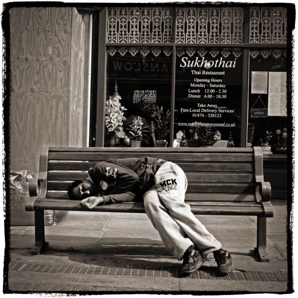 Rough Sleeper in Gravesend - from Discarded a Photographic Essay by Christopher John Ball Photographer and Writer