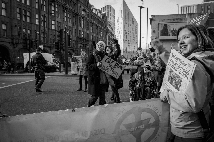 Boycott Workfare, DPAC and Mental Health Resistance Network - 4 March 2016 Road Block, Old Street, London - Photographs by Christopher John Ball