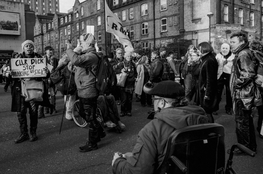 Boycott Workfare, DPAC and Mental Health Resistance Network - 4 March 2016 Road Block, Old Street, London - Photographs by Christopher John Ball