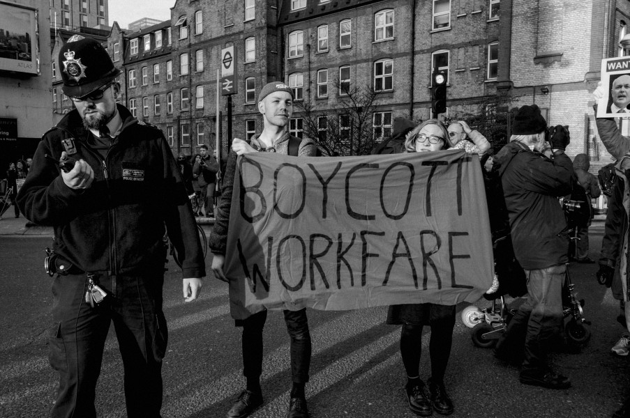 Boycott Workfare, DPAC and Mental Health Resistance Network - 4 March 2016 Road Block, Old Street, London - Photographs by Christopher John Ball