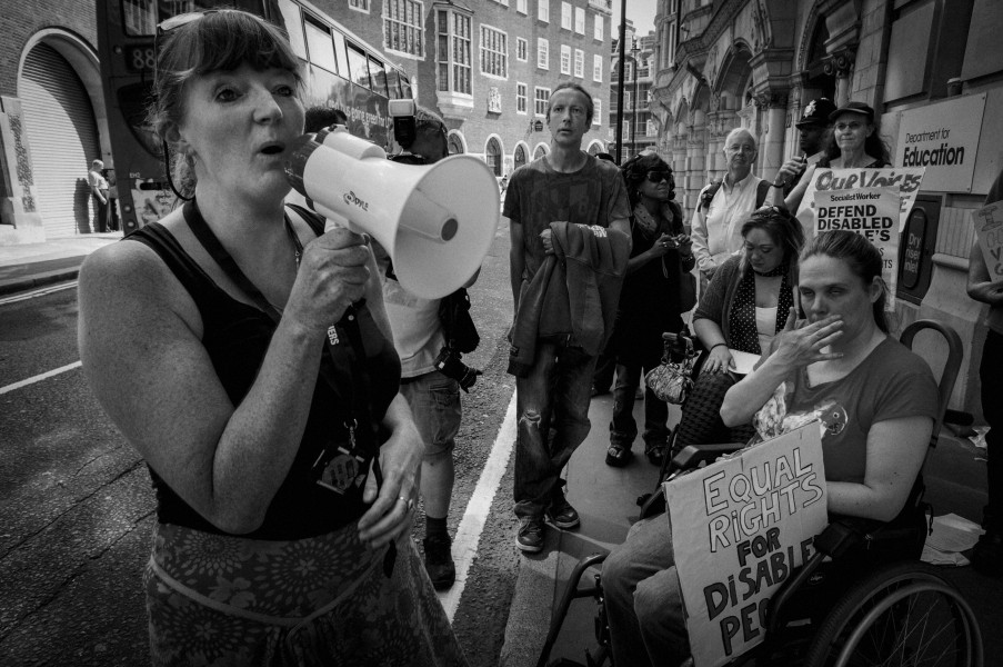 DPAC demonstration outside Department for Education, London. 4th September 2013