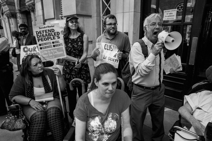 DPAC demonstration outside Department for Education, London. 4th September 2013