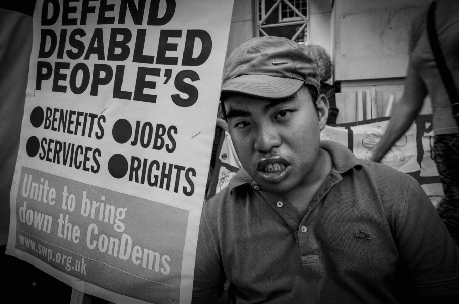 DPAC demonstration outside Department for Education, London. 4th September 2013