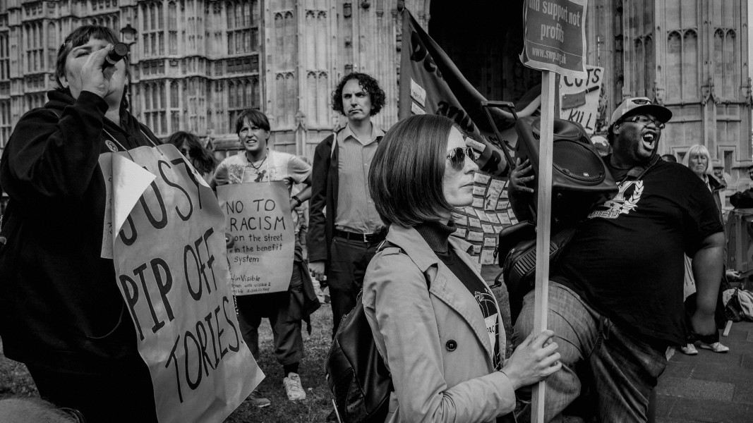 DPAC - PIP Fightback. Day of Action Against PIP. 13th July 2013, London. Part Three - Outside House of Commons, College Green. Photographs by Christopher John Ball