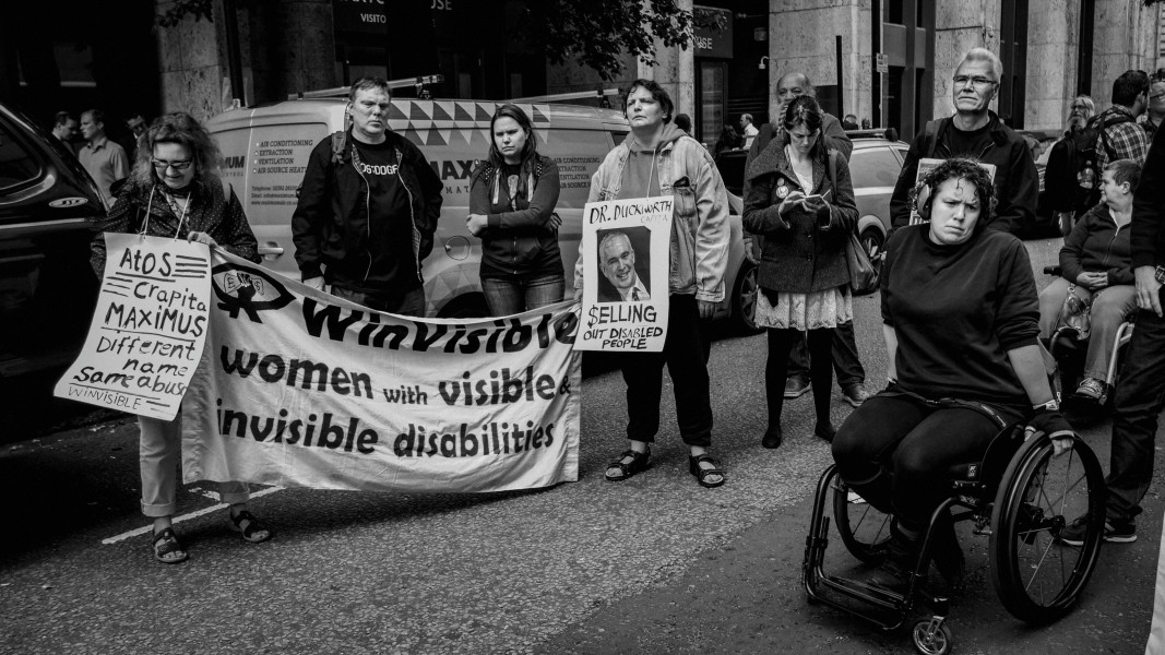 DPAC - PIP Fightback. Day of Action Against PIP. 13th July 2013, London. Part Two - Outside DWP Offices. Photographs by Christopher John Ball