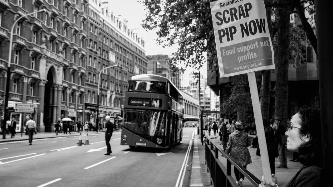 DPAC - PIP Fightback. Day of Action Against PIP. 13th July 2013, London. Part One - March towards DWP Offices. Photographs by Christopher John Ball