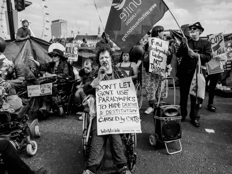 DPAC - Rights Not Games - A Week Of Action - September 4th-10th 2016 Westminster Bridge. the UK became the first country in the world to be investigated by the United Nations for grave and systematic violations of Disabled people’s rights. Photographs by Christopher John Ball - Part Two