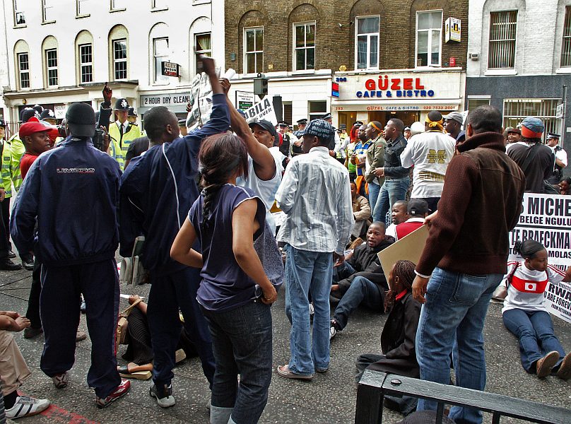 Demonstration Democratic Republic of Congo Embassy - 1st July 2005 - London - A City and its People A photographic study by Christopher John Ball - Photographer and Writer