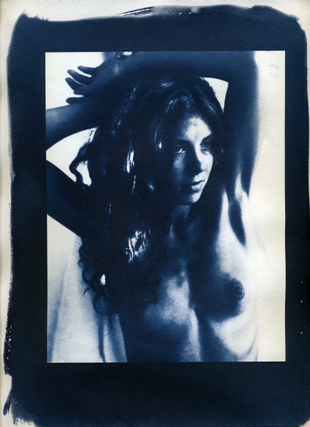 Cyanotype Nudes - 2 Cyanotype Flower and Nude Photographs by Christopher John Ball - Photographer & Writer