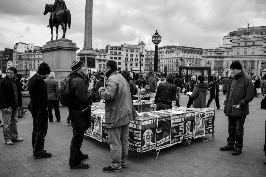 Demonstration against Danish Cartoons held by Muslims at Trafalgar Square 11th February 2006 - London - A City and its People A photographic study by Christopher John Ball - Photographer and Writer