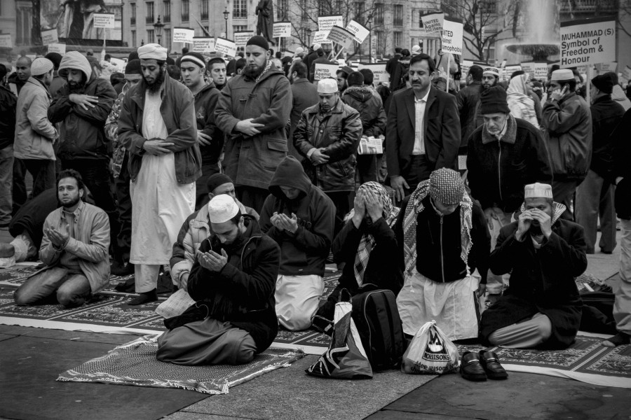 Demonstration against Danish Cartoons held by Muslims at Trafalgar Square 11th February 2006 - London - A City and its People A photographic study by Christopher John Ball - Photographer and Writer