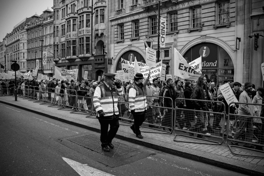 Muslim March against Danish Cartoons 18th February 2006 - London - A City and its People A photographic study by Christopher John Ball - Photographer and Writer